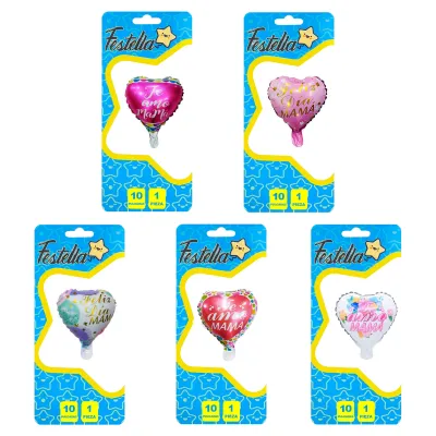 GLOBO CORAZON TE AMO MAMA 10"(PQTX25):