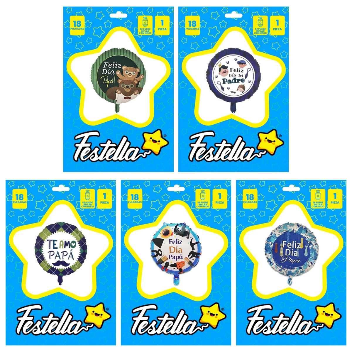 GLOBO SURTIDO PAPA 18" (PQTX12)