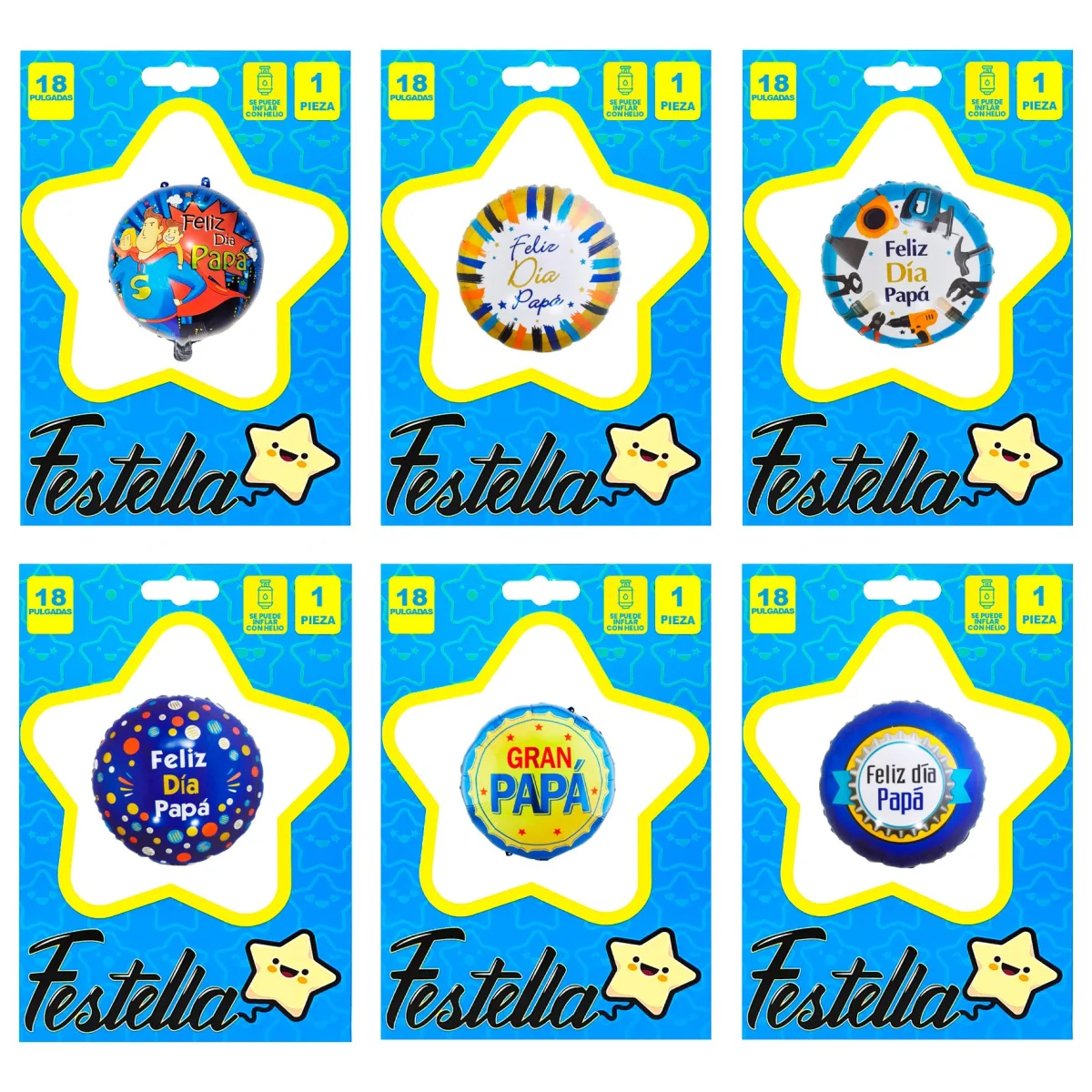 GLOBO SURTIDO PAPA 18" (PQTX12)