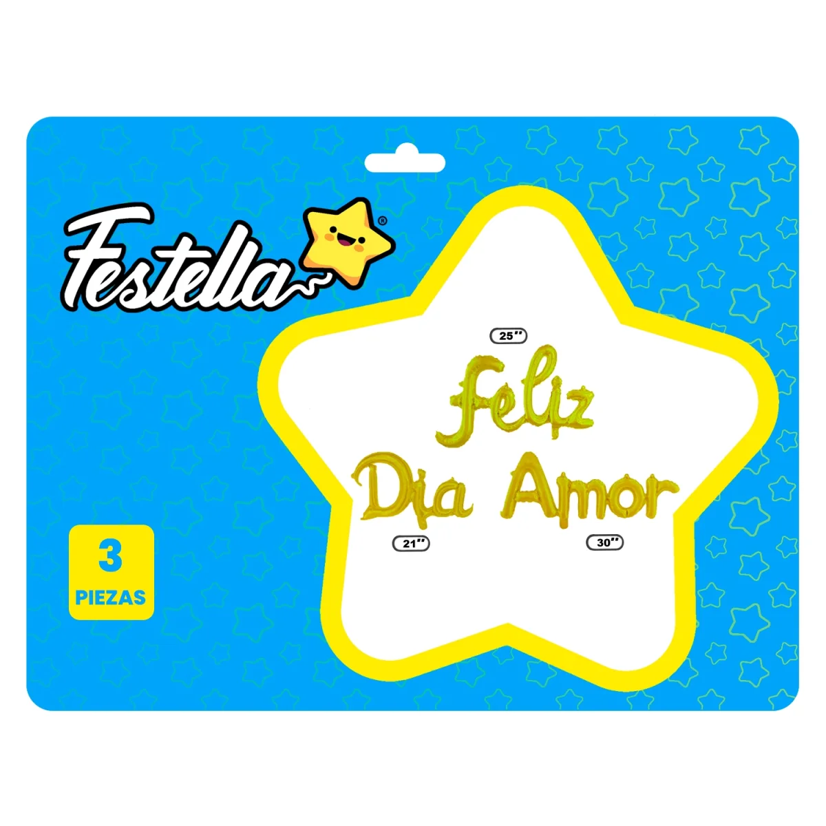 GLOBO FELIZ DIA AMOR DORADO X3.(PQTX12)