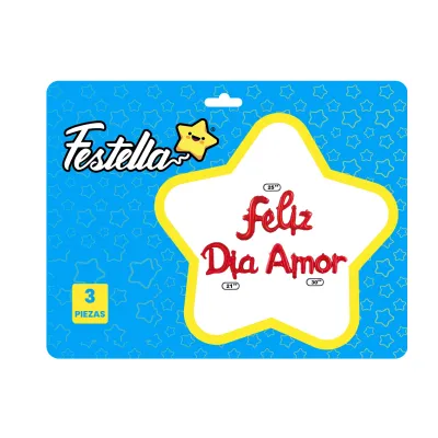 GLOBO FELIZ DIA AMOR ROJO X3.(PQTX12),