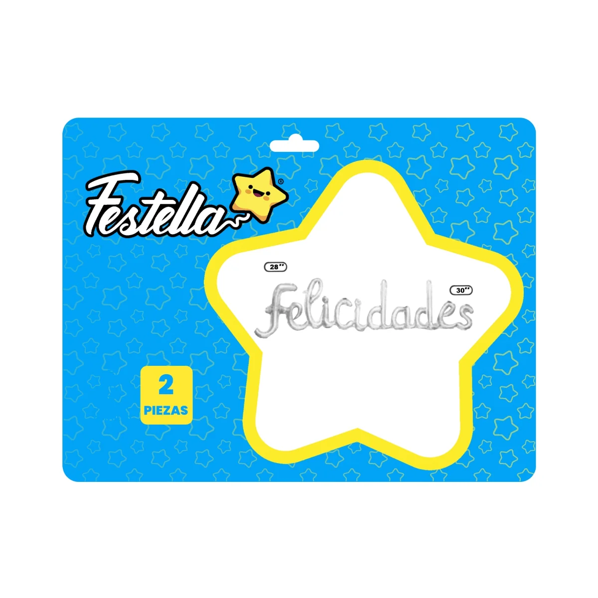 GLOBO FELICIDADES PLATEADO(PQTX12)