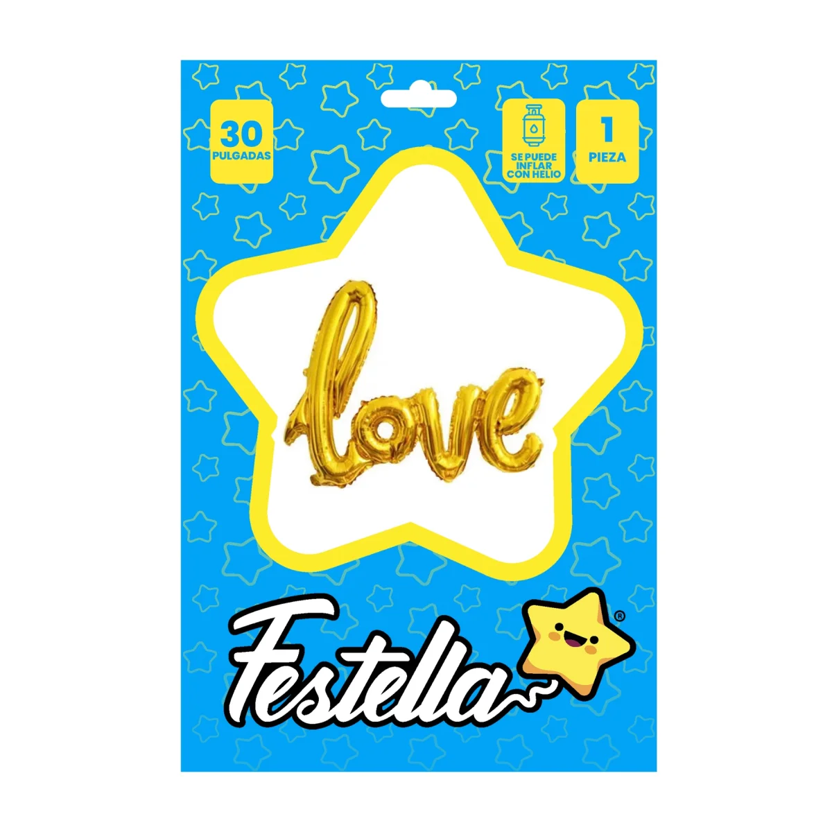 GLOBO LOVE DORADO 30".(PQTX25)