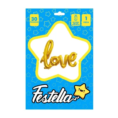 GLOBO LOVE DORADO 30".(PQTX25)