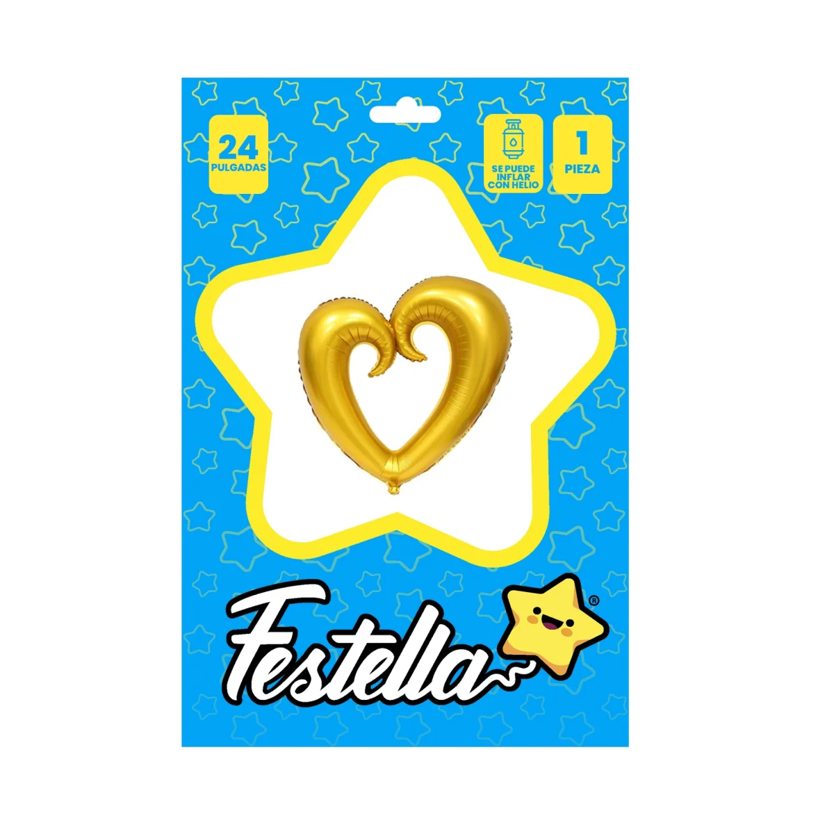 GLOBO CORAZON CURSIVO DORADO 24" (PQTX25),