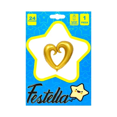 GLOBO CORAZON CURSIVO DORADO 24" (PQTX25),
