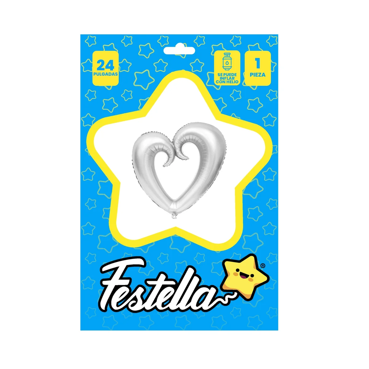 GLOBO CORAZON CURSIVO PLATEADO 24" (PQTX25),