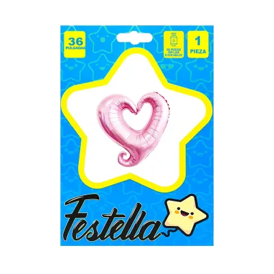 GLOBO CORAZON ROSADO 36"(PQTX25),