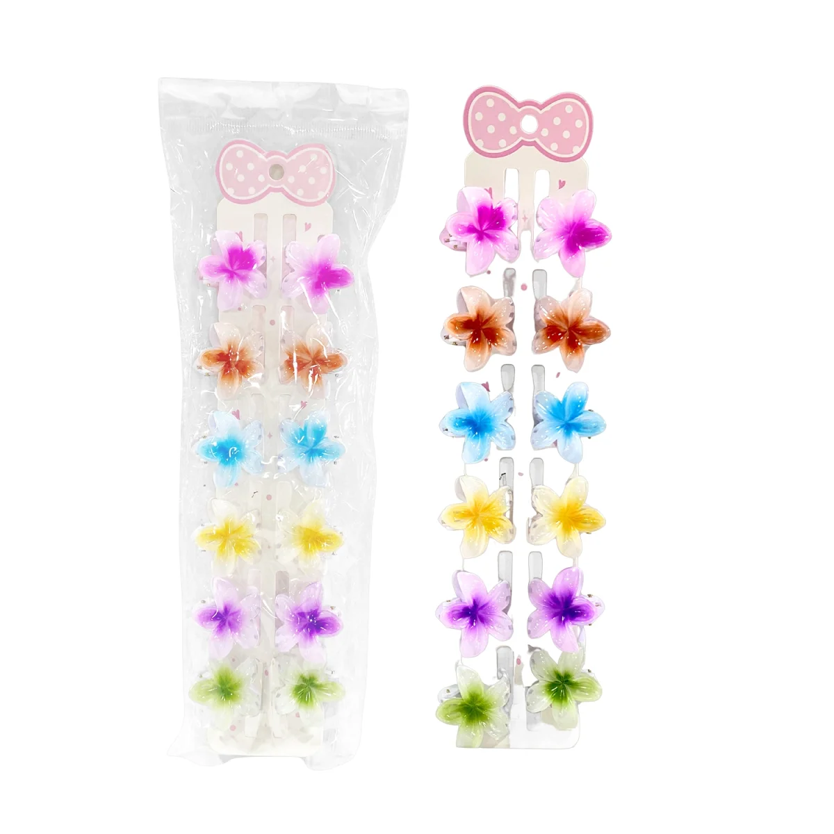 MINI GANCHO FLOR PARA CABELLO 4CM (PQTX12)