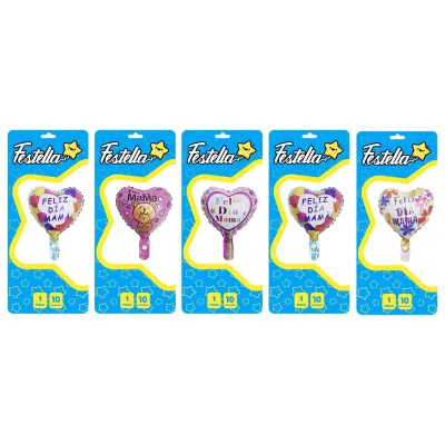 GLOBOS CORAZON FELIZ DIA MAMA 10" (PQTX24),