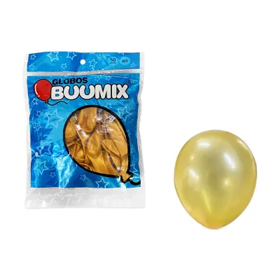GLOBO DE LATEX LISO DORADO R5 X12