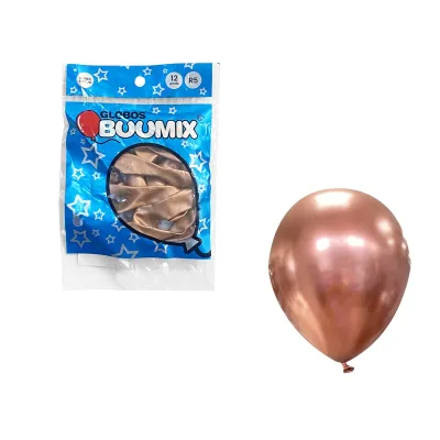 GLOBO DE LATEX ESPEJO PALO ROSA R5 X12
