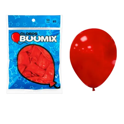 GLOBO DE LATEX LISO ROJO R5 X50
