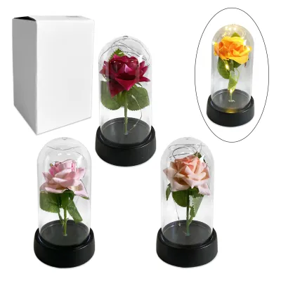 ROSA ARTIFICIAL CON LUZ ENCAPSULADA