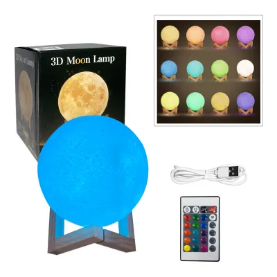 LAMPARA LUNA 3D CON CONTROL (USB)