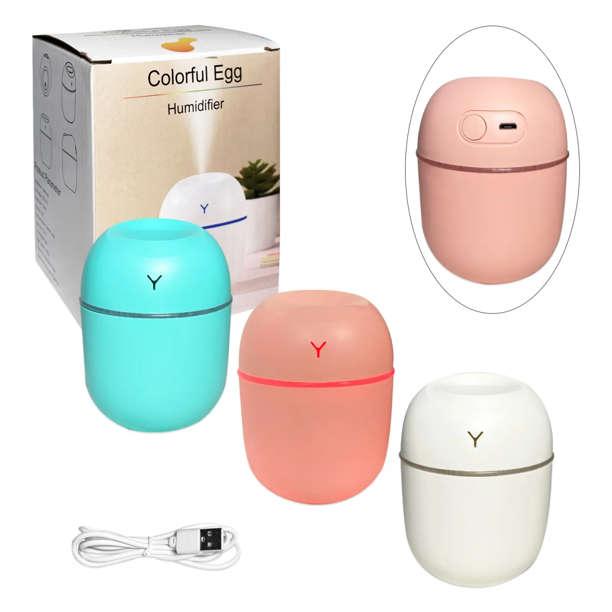 HUMIFICADOR CON LUZ Y USB 220ML