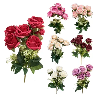 RAMO ROSAS ARTIFICIALES X7 38CM (CJX60),