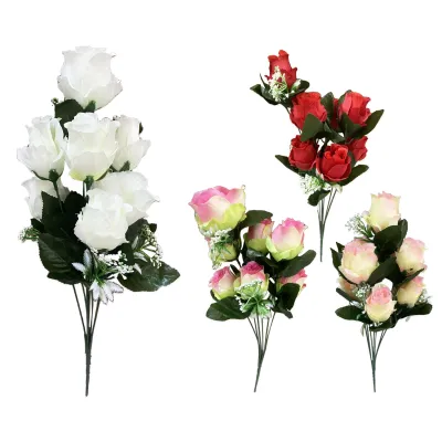 RAMO ROSAS ARTIFICIALES X7 44CM