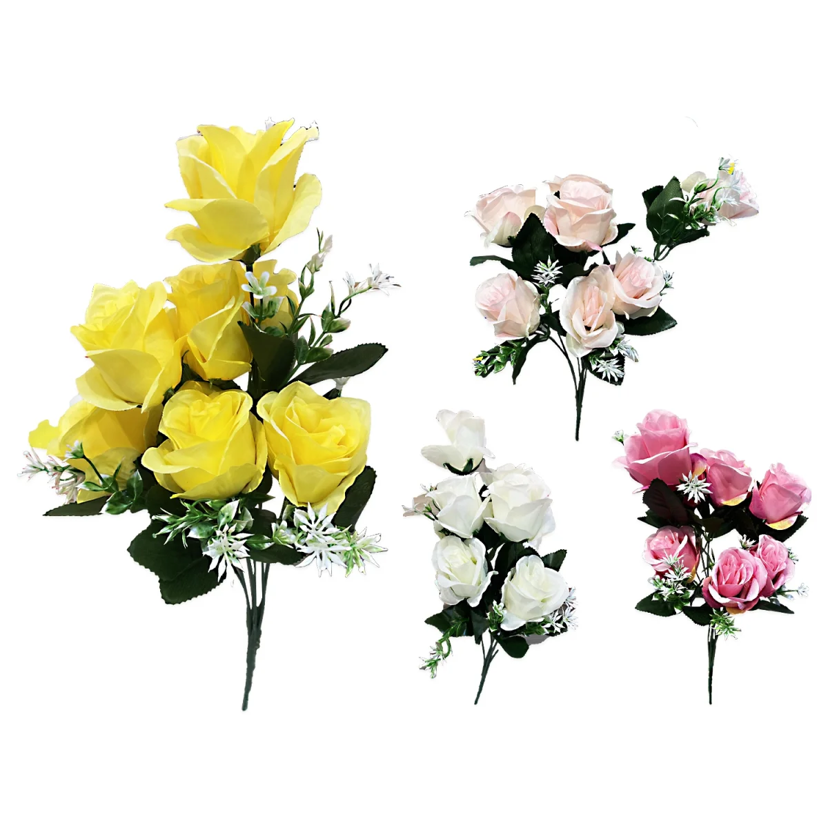 RAMO ROSAS ARTIFICIALES X7 40CM