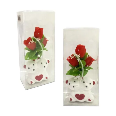 ROSA ARTIFICIAL CON OSOS EN ACETATO,