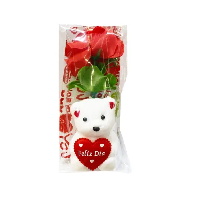 RAMO ROSAS ARTIFICIALES CON OSO EN ACETATO