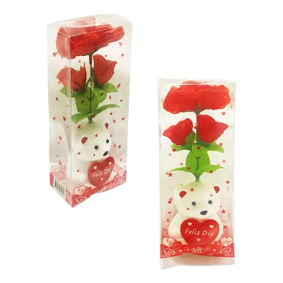 RAMO ROSAS ARTIFICIALES CON OSO EN ACETATO