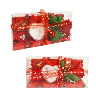 ROSA CON CORAZONES Y JOYAS EN ACETATO