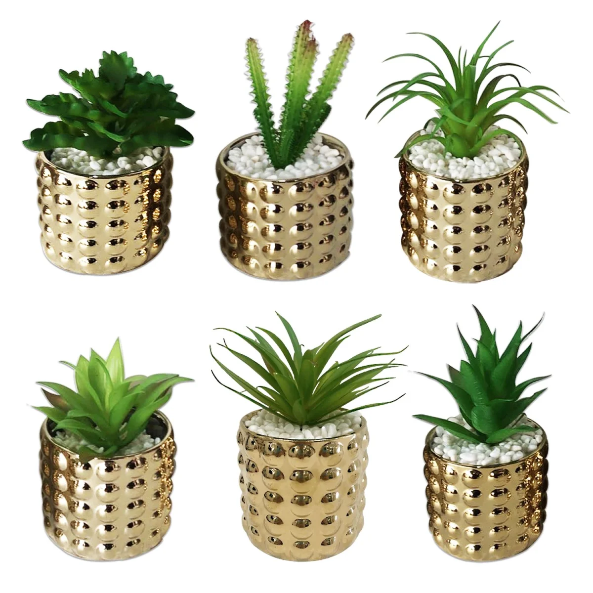 PLANTA ARTIFICIAL EN MATERA DORADA (CJX12)