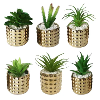 PLANTA ARTIFICIAL EN MATERA DORADA (CJX12)