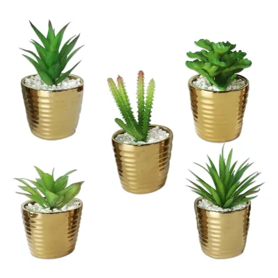 PLANTA ARTIFICIAL EN MATERA DORADA (CJX12)