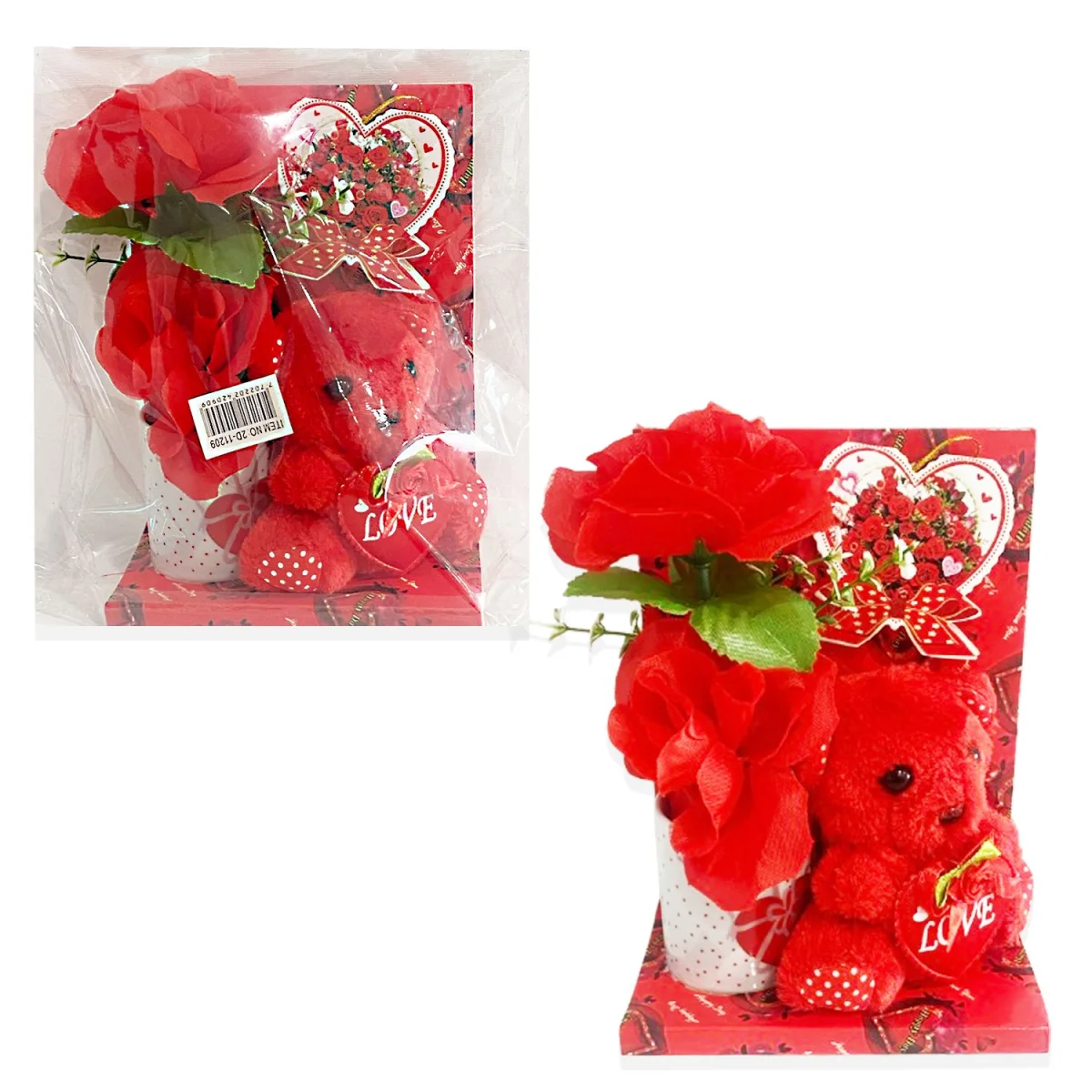 ROSAS CON OSO Y VASO EN ACETATO