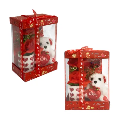 ROSAS CON OSO Y VASO EN ACETATO