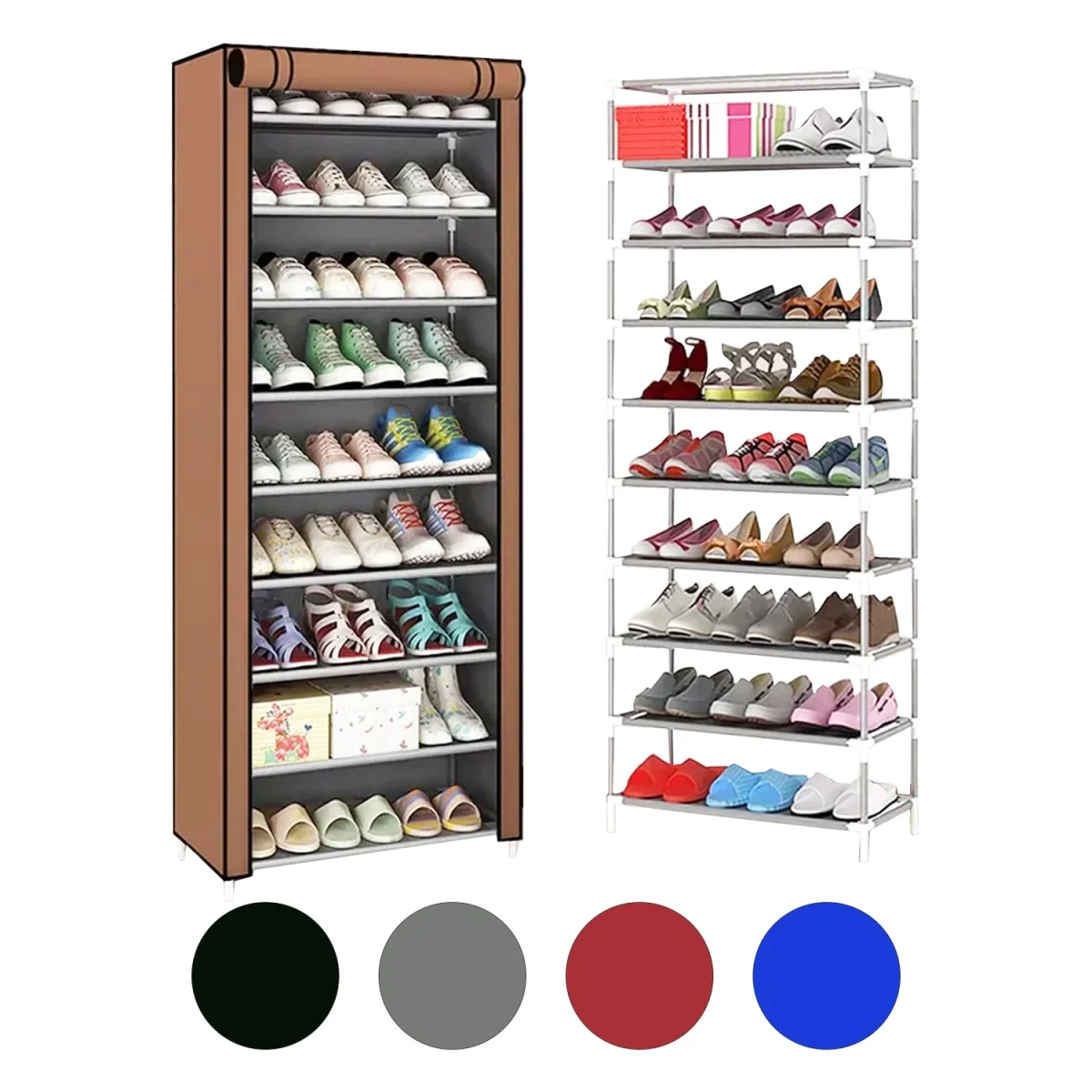 ORGANIZADOR PARA ZAPATOS METALICO 10 NIVELES 58*30*158CM