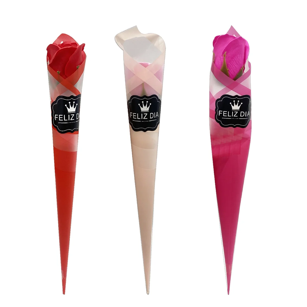 RAMO ROSA ARTIFICIAL FELIZ DIA (CJX48)