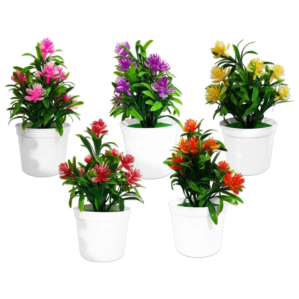 PLANTA CON FLORES ARTIFICIAL EN MATERA (CJX100)