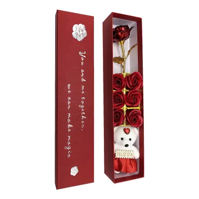 ROSAS ARTIFICIALES CON OSO EN CAJA