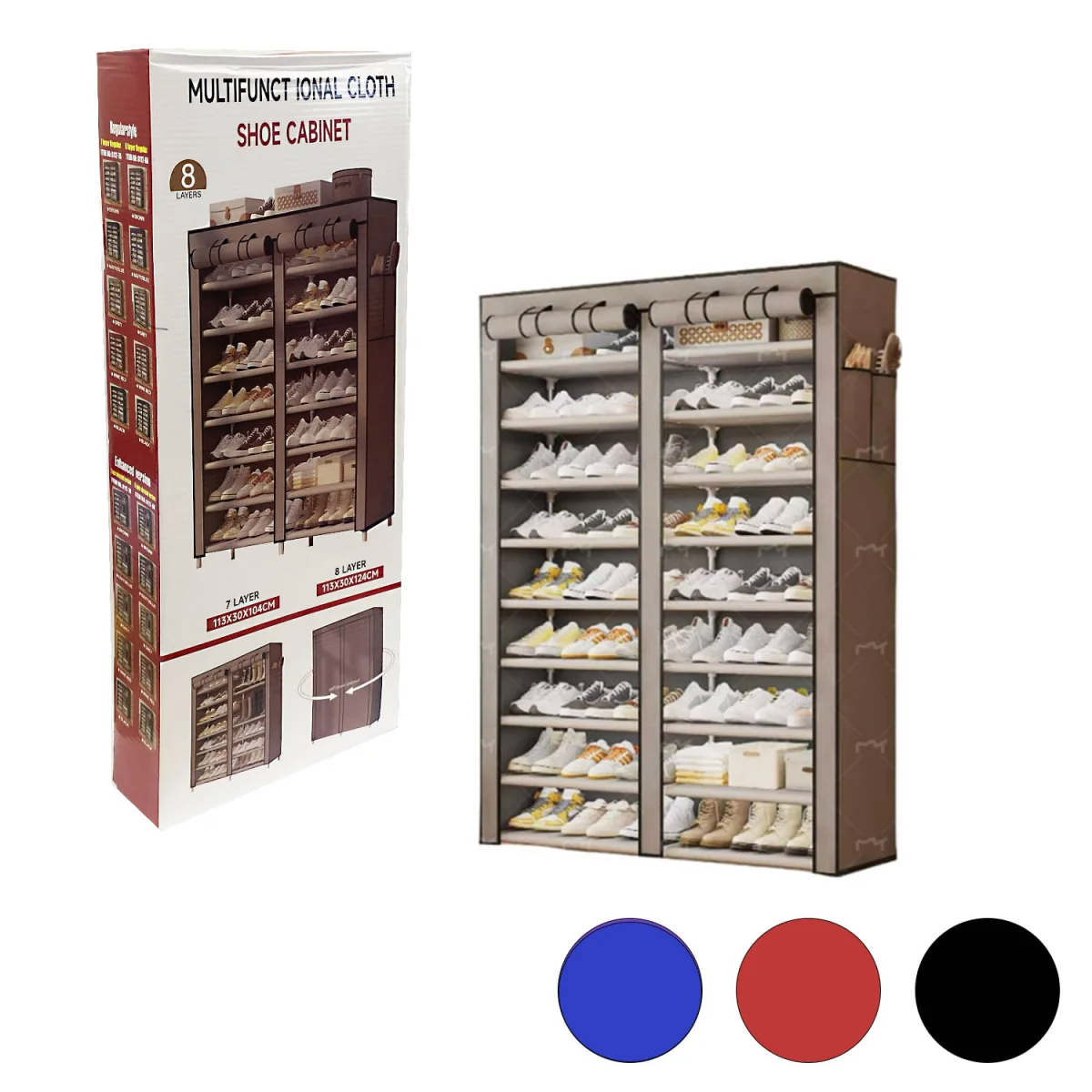 ORGANIZADOR METALICO PARA ZAPATOS 8 NIVELES 113*30*124CM