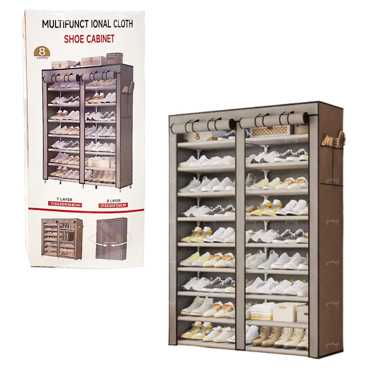 ORGANIZADOR METALICO PARA ZAPATOS 8 NIVELES 113*30*124CM
