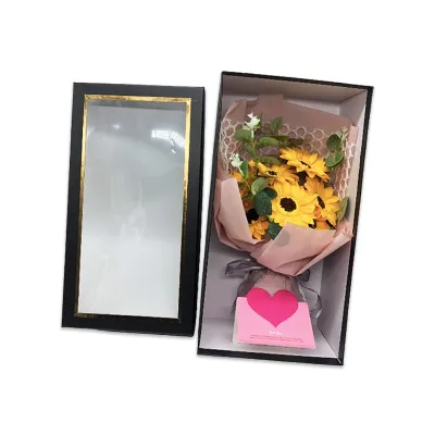 RAMO GIRASOLES FELIZ DIA EN CAJA