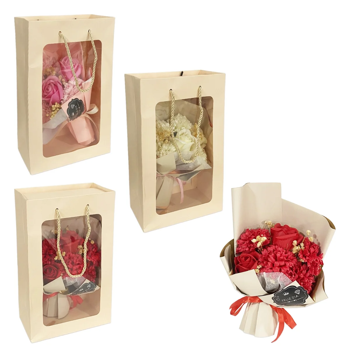 RAMO FLORES ARTIFICIALES EN BOLSA REGALO DESARMADA