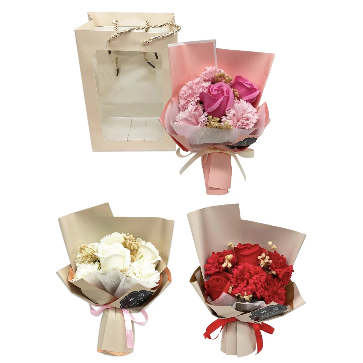 RAMO FLORES ARTIFICIALES EN BOLSA REGALO DESARMADA