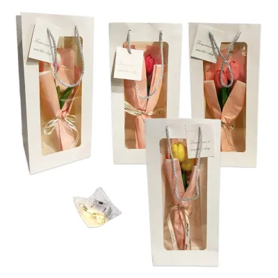 RAMO TULIPANES ARTIFICIALES CON LUZ EN BOLSA REGALO (CJX10)