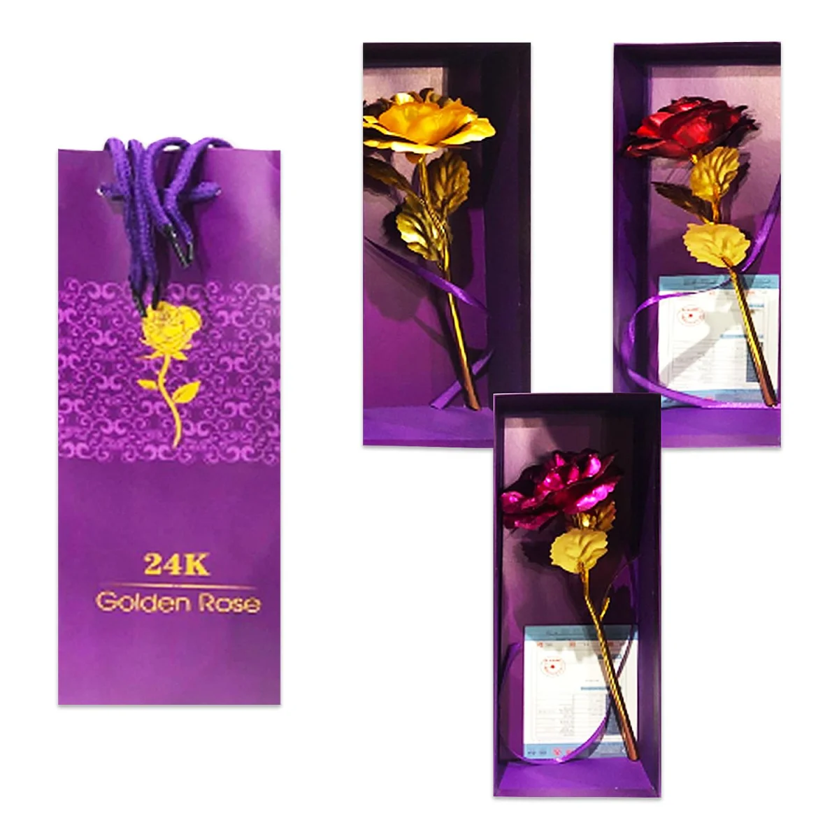 ROSA ARTIFICAL BRILLANTE EN CAJA