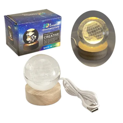 ESFERA DE CRISTAL LUZ CALIDA 6CM (USB)
