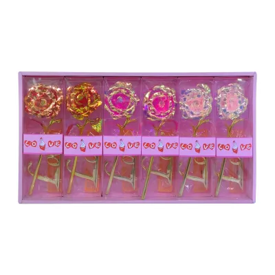 ROSA ARTIFICIAL BRILLANTE LOVE EN ACETATO (CJX6)