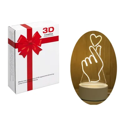 LAMPARA LED 3D DEDOS CORAZON (USB)