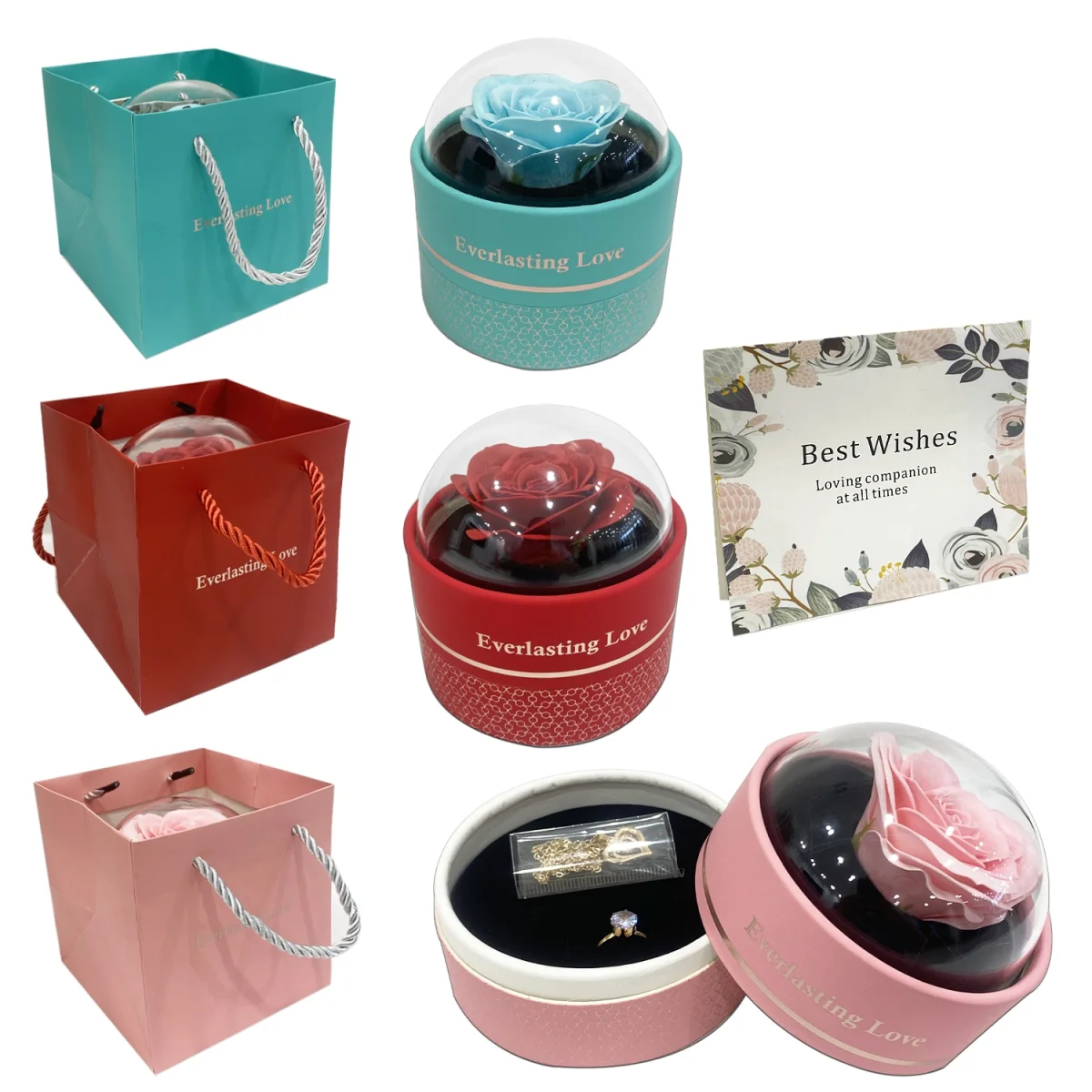 ROSA ENCAPSULADA CON JOYAS