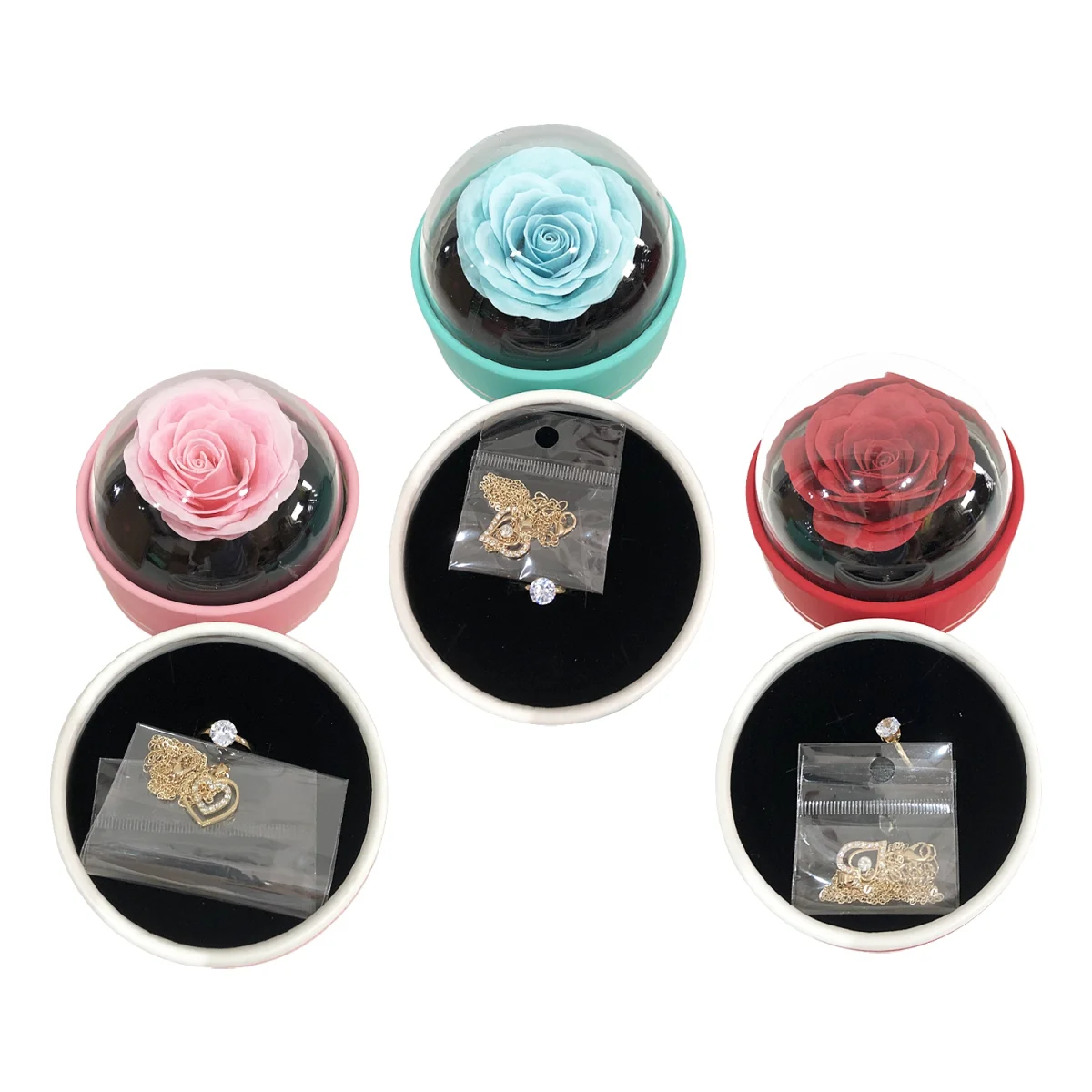 ROSA ENCAPSULADA CON JOYAS