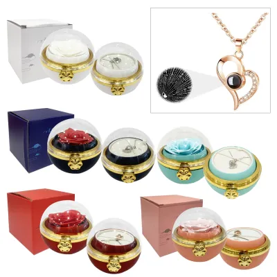 ROSA ENCAPSULADA CON COLLAR EN CAJA