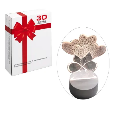 LAMPARA LED 3D CORAZONES (USB),